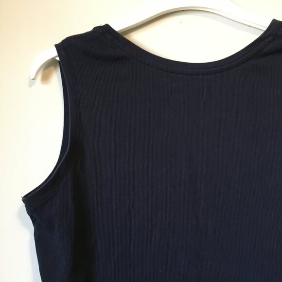 Pima Cotton Dark Navy Blue Soft Ribbed Tank Top - Picture 6 of 13